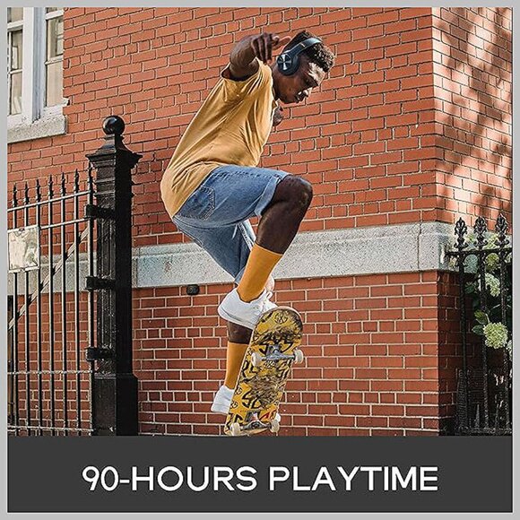 Bluetooth Headphones Over Ear, 90 Hours Playtime Wireless Headphones Navy Blue - Picture 2 of 8